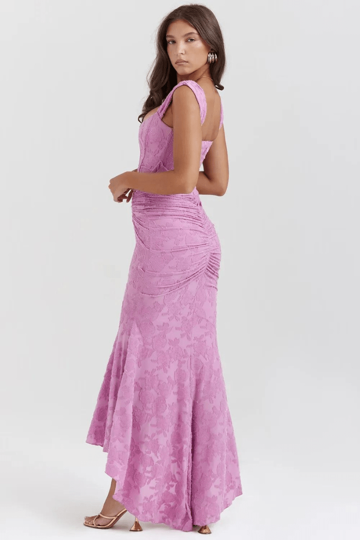 Arabella Kleid – Elegantes Korsett-Maxikleid mit Rüschen