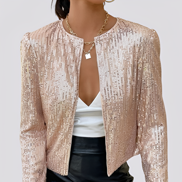 Isabelle - Stilvoller kurzer Paillettenblazer für Damen