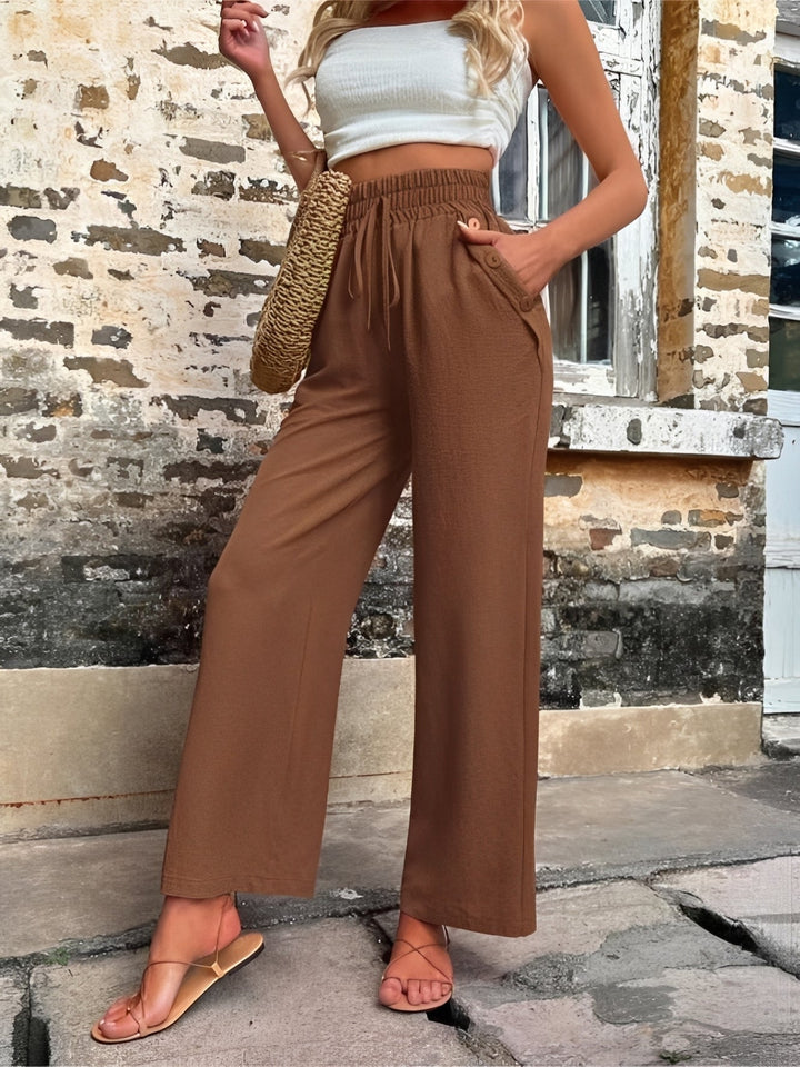 Allie - Modische Damenhose mit lockerem Schnitt und hohem Bund