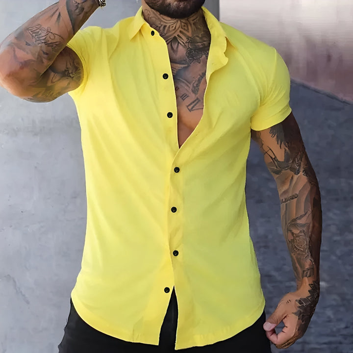 Mark - Casual, figurbetontes Herren-Kurzarmhemd
