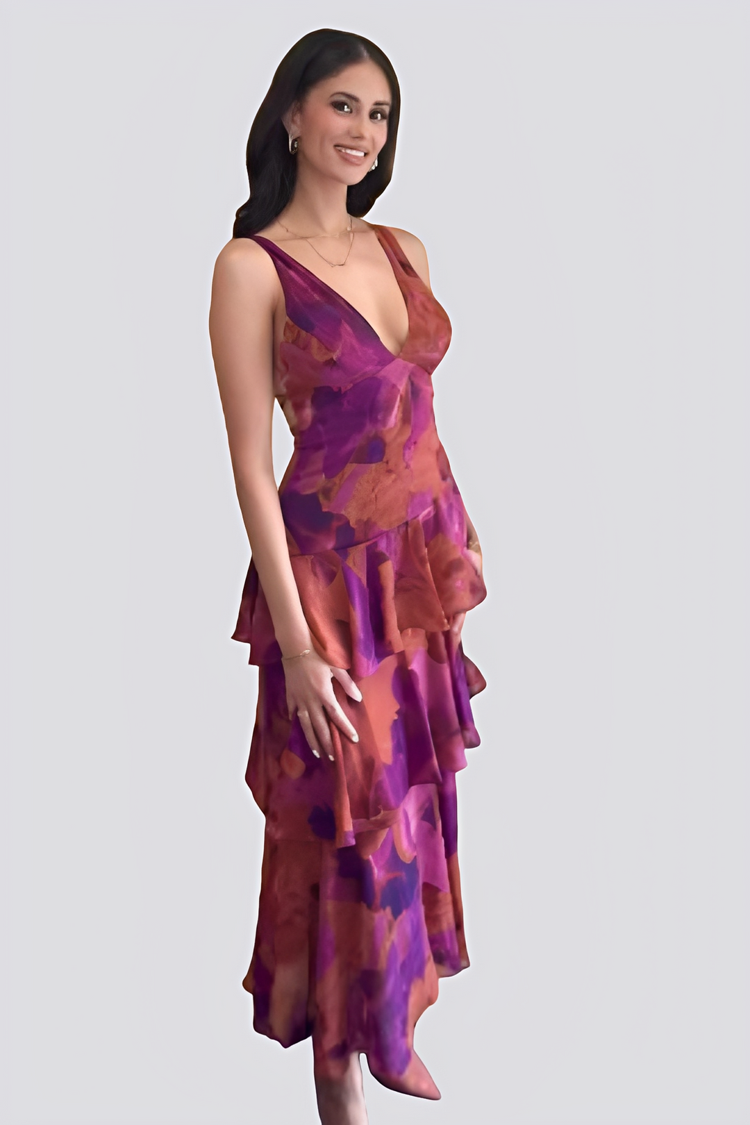 Hazel - Rückenfreies Maxikleid mit Blumenmuster für Damen