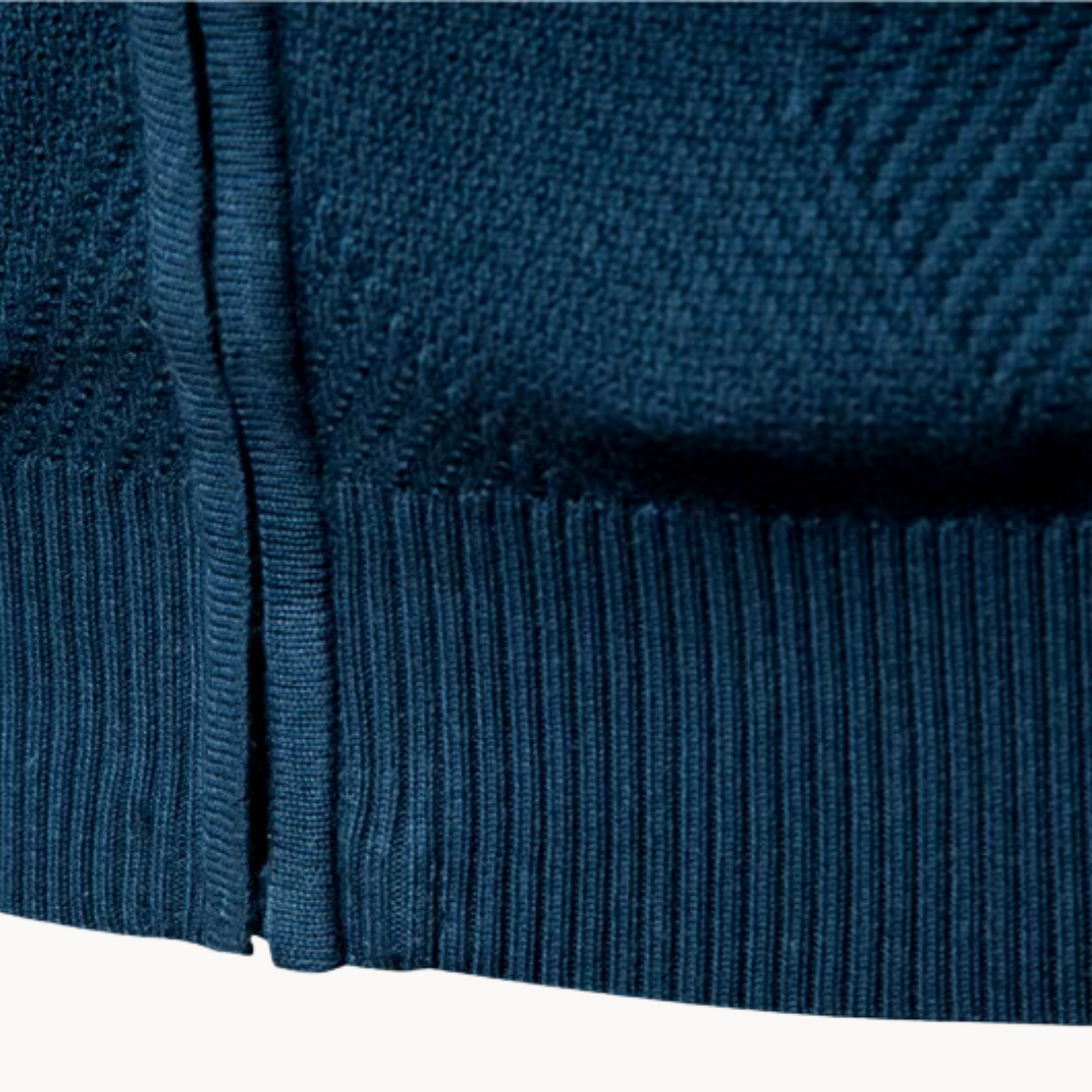 Zip Pullover Jacke | Strukturiertes Design mit Stehkragen