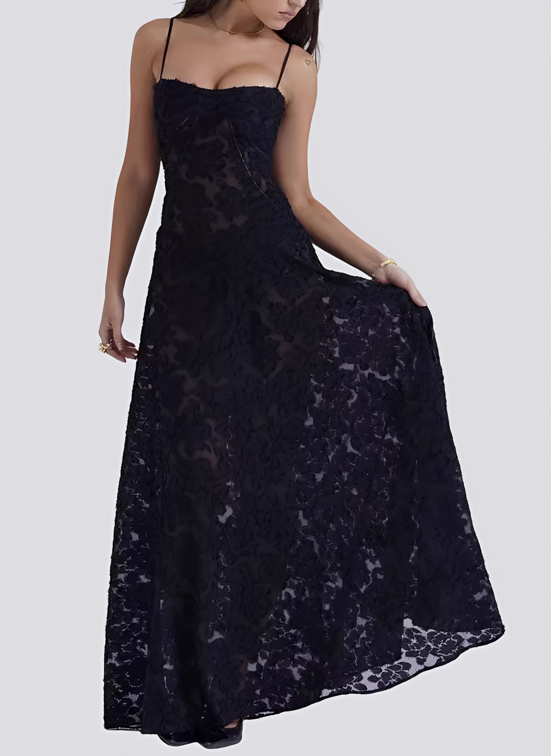 Lucia - Elegantes, schmal geschnittenes Maxikleid für Damen