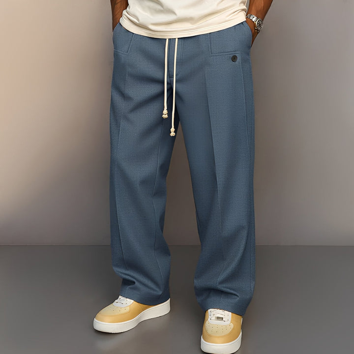 Conor - Bequeme Herrenhose mit geradem Schnitt und Kordelzug