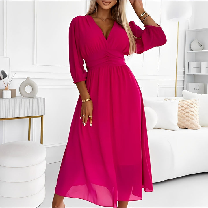 Amelia - Lässiges, langärmeliges Wickelkleid für  Frauen