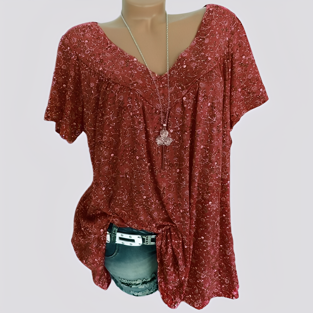 Claudia - Stilvolle, locker sitzende Bluse mit Blumenmuster für Damen