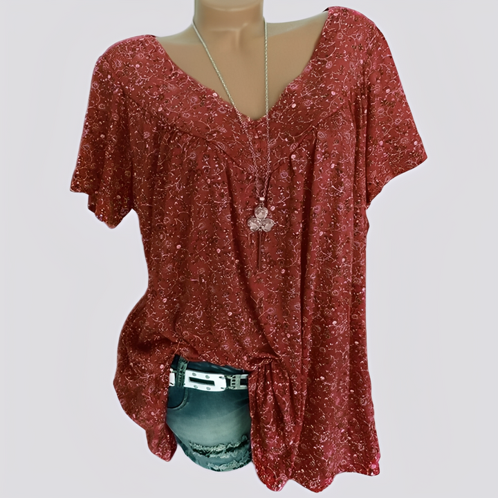 Claudia - Stilvolle, locker sitzende Bluse mit Blumenmuster für Damen