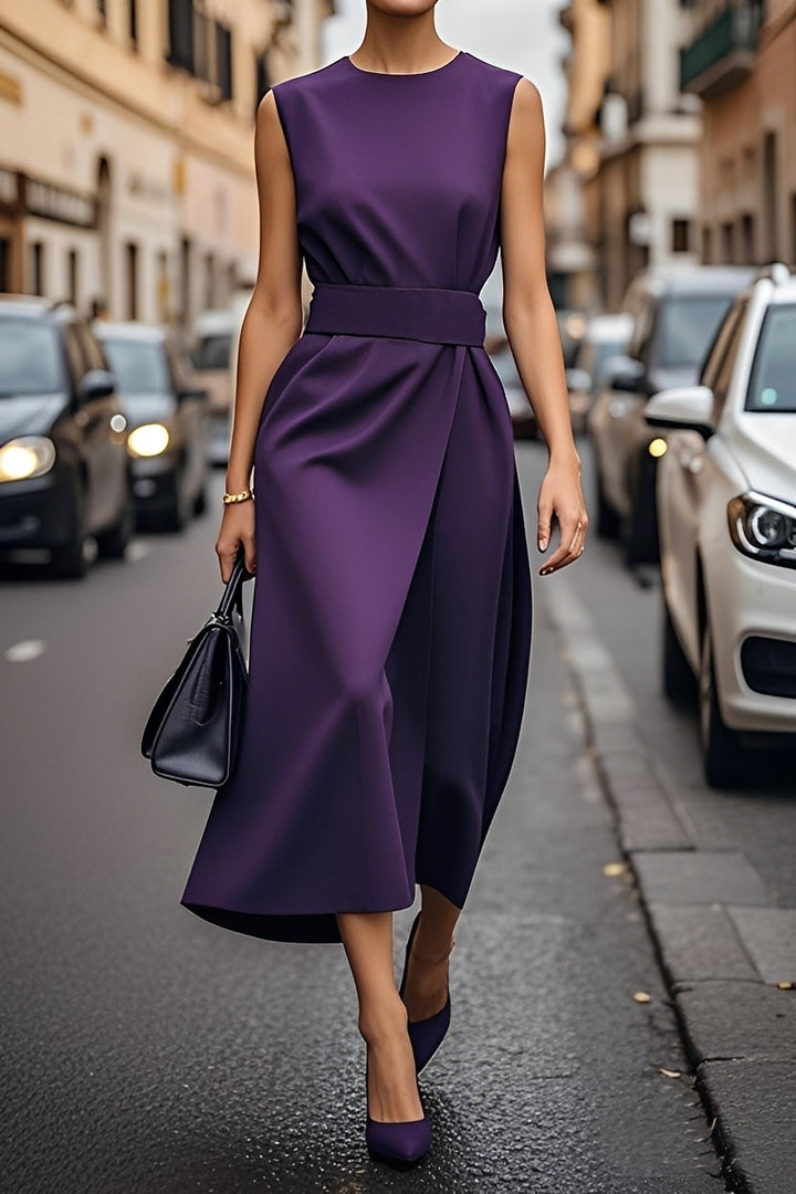 Karly - Ärmelloses Midikleid mit Taillengürtel für Damen