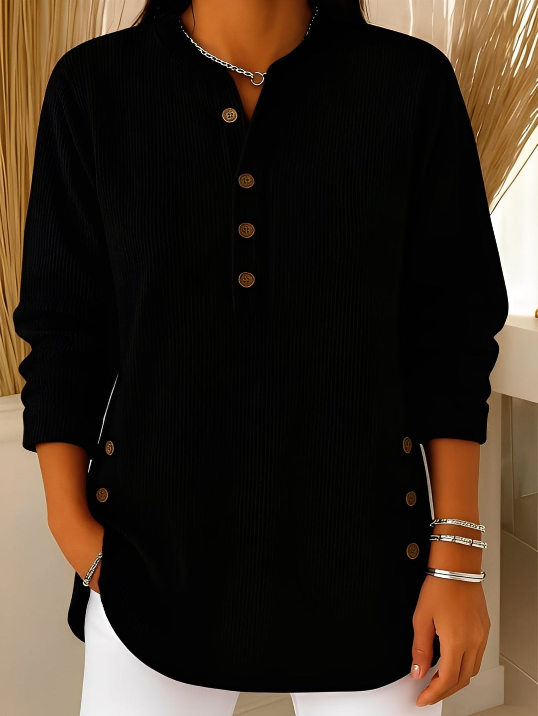 Jocelyn – Bequemer Damen-Pullover mit Knöpfen