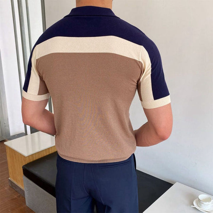 Christian | Herren Color-Block Knopf Polo-Shirt