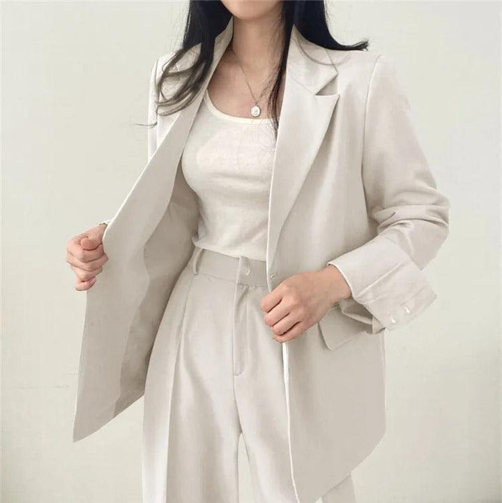 Maria | Damen Zweiteiliges Maßgeschneidertes Anzug-Set mit Langem Blazer