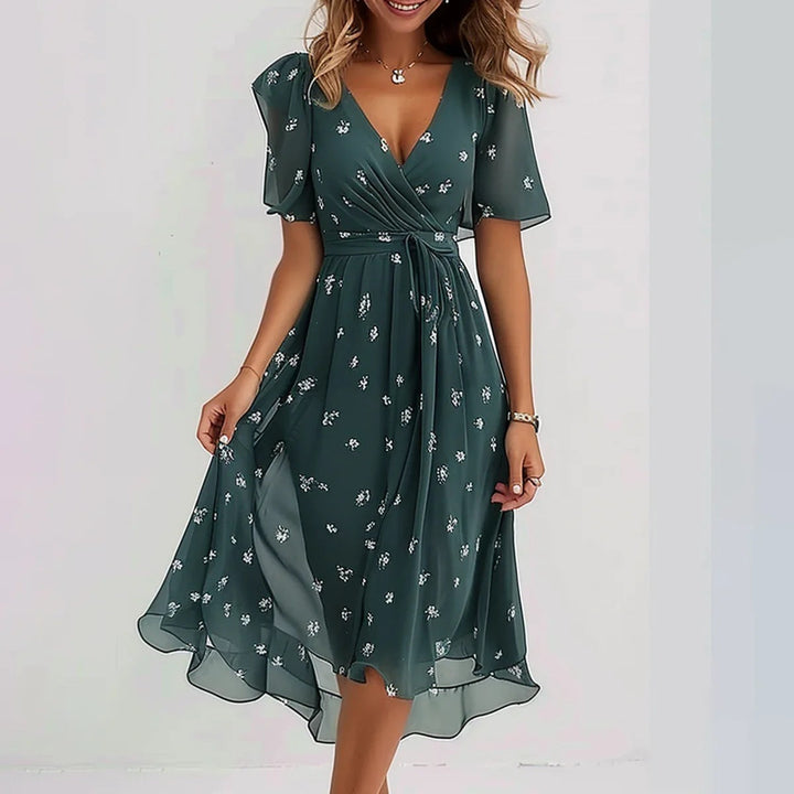 Emma – Stilvolles florales Midikleid