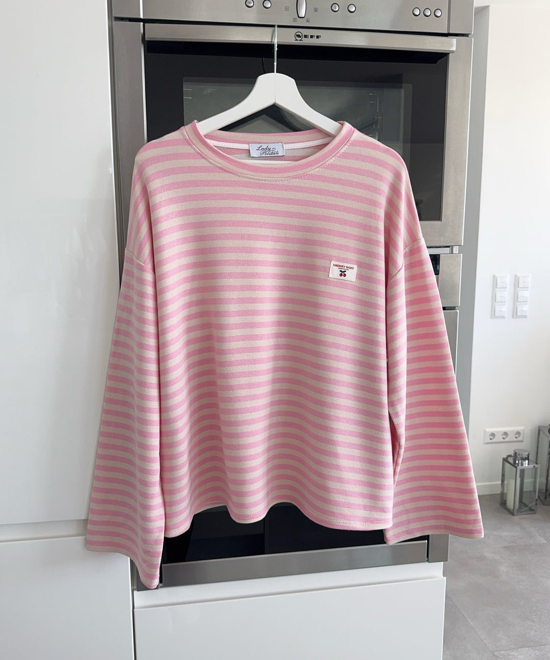 Langarmshirt Mixa Streifen Rosa Ladypolitan ♡