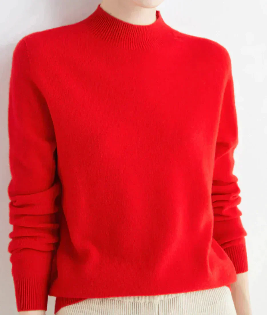 Nora – Damen Feinstrick Pullover mit Rundhalsausschnitt