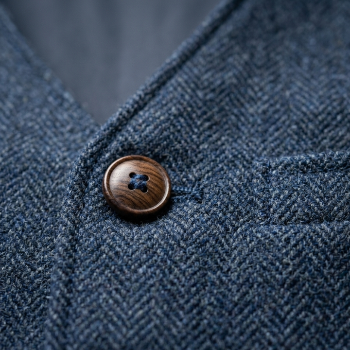 Adrian – Classic  Tweed Waistcoat for Men - Image 3