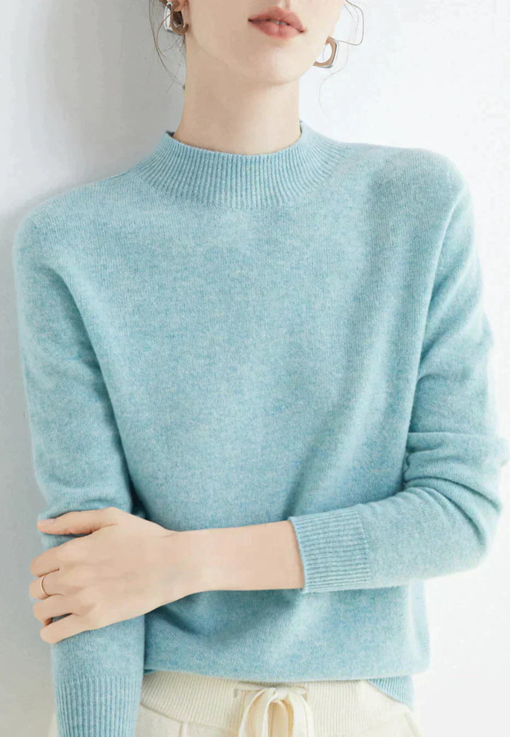 Nora – Damen Feinstrick Pullover mit Rundhalsausschnitt