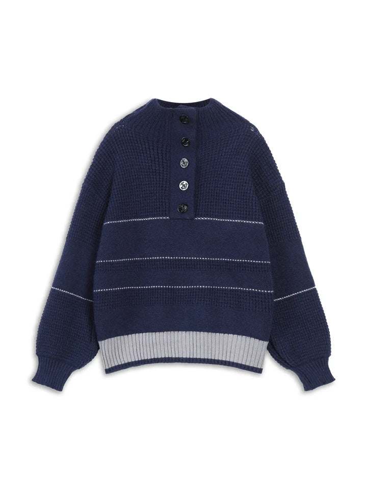 Abigail - Damen Strickpullover mit Knopfleiste