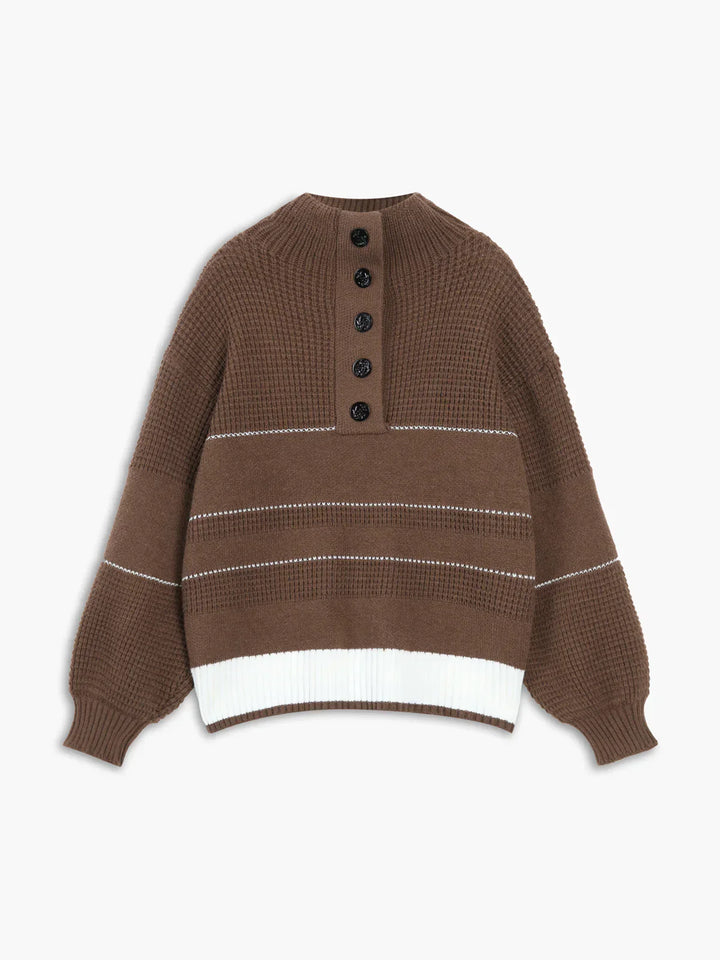Abigail - Damen Strickpullover mit Knopfleiste