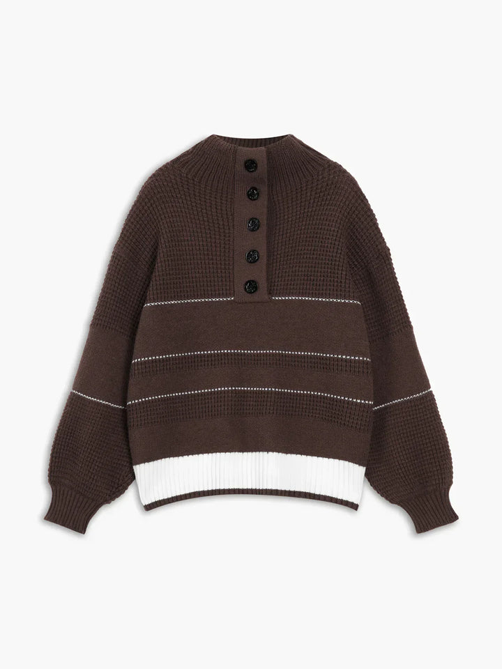 Abigail - Damen Strickpullover mit Knopfleiste