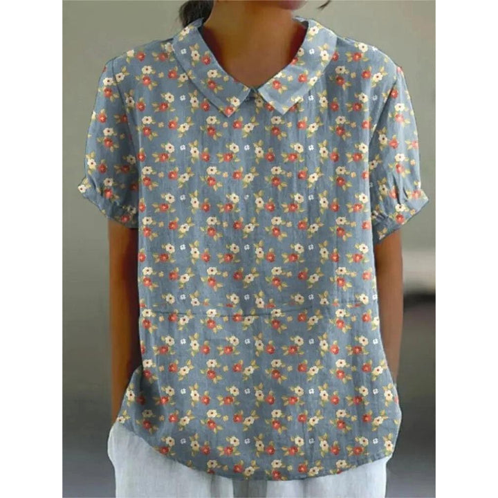 Elisa – Damen Kurzarmbluse mit floralem Muster