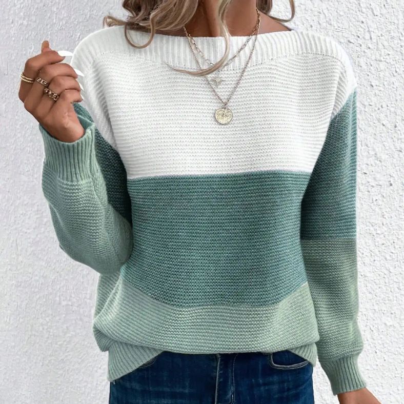 Alexa - Kuscheliger Damenstrickpullover mit Streifen