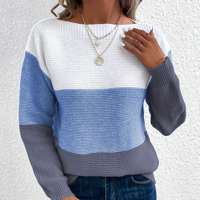 Alexa - Kuscheliger Damenstrickpullover mit Streifen