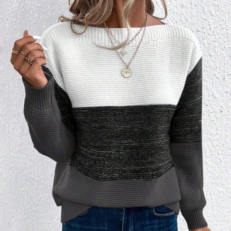 Alexa - Kuscheliger Damenstrickpullover mit Streifen