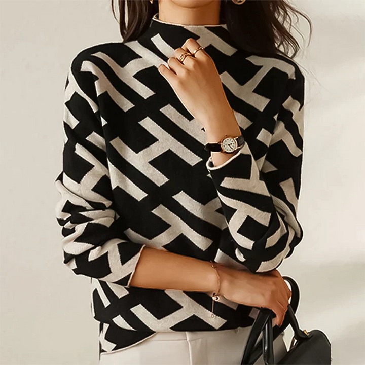 Alexandra - Klassischer Rollkragenpullover mit Monogramm