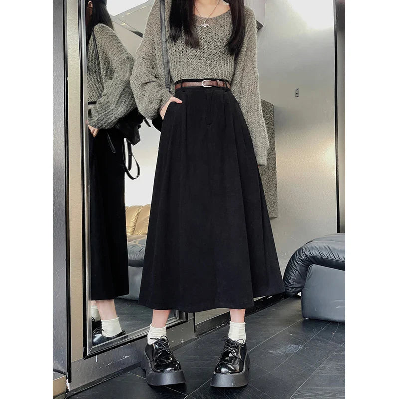 Amelia | Eleganter Vintage-Cord-Midirock 0