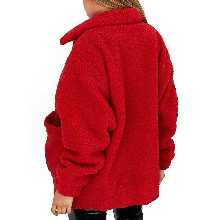 Anais - Damen Fleecejacke mit breitem Kragen