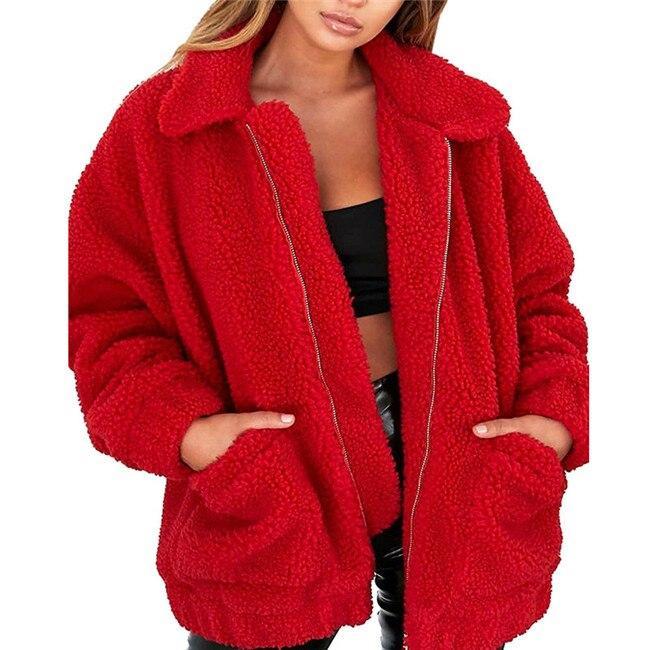 Anais - Damen Fleecejacke mit breitem Kragen