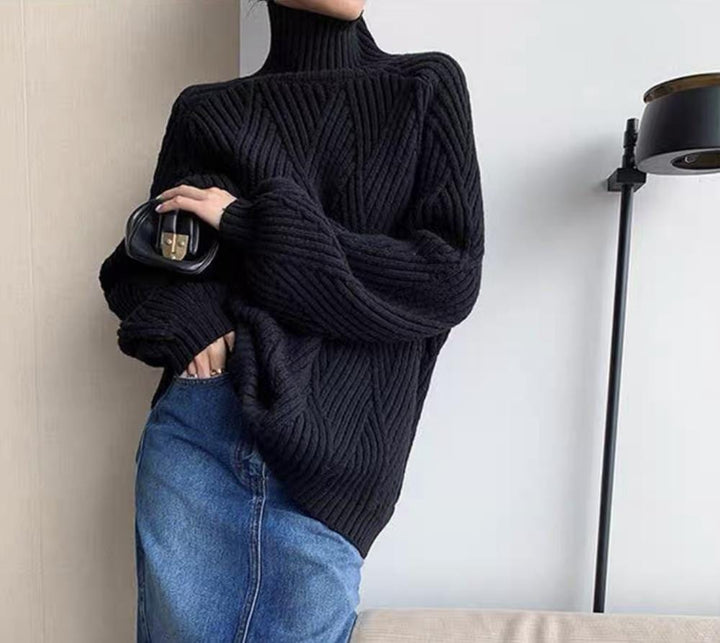 Anika - Schwarzer Rollkragenpullover