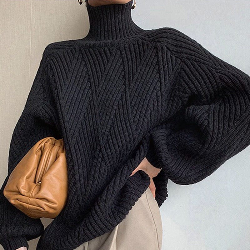 Anika - Schwarzer Rollkragenpullover