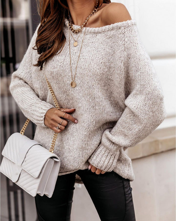 Annaliese - Gestrickter lockerer Winterpullover