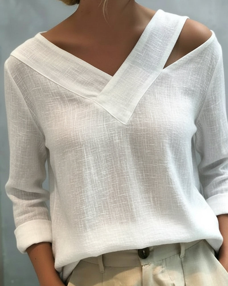 Ariana | Elegantes, Asymmetrisches Damen Top mit V-Ausschnitt für Festliche Anlässe 0