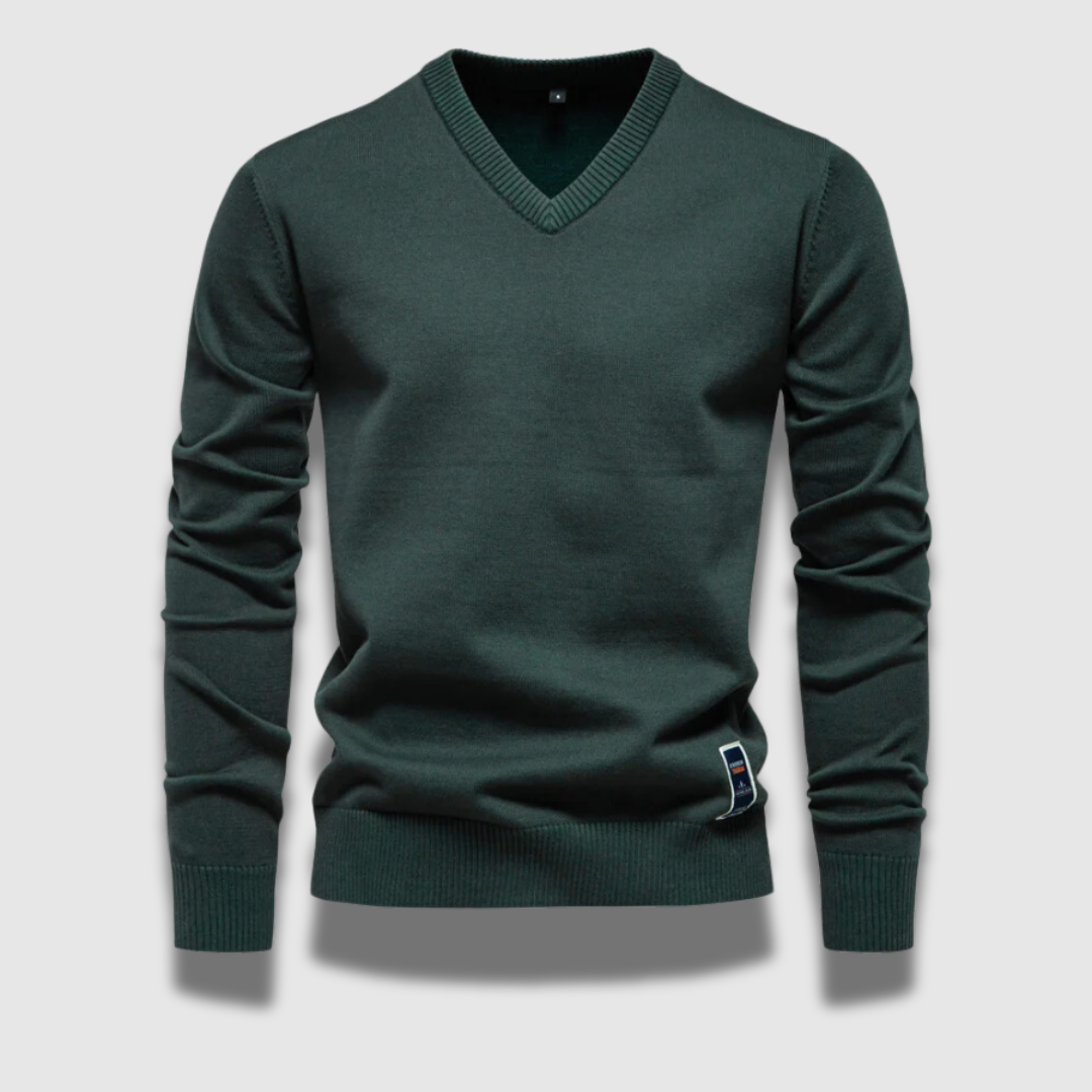 Maglione Uomo Collo a V Morbido e Caldo
