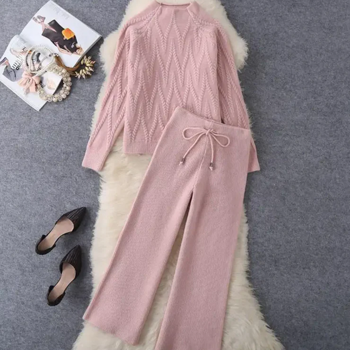 Audrey - Rosa Zweiteiliges Set mit langen Ärmeln