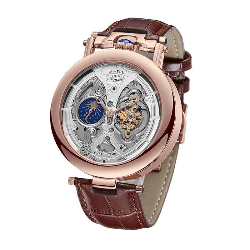 Aurelius | Elegante Skelettuhr Herren Uhr mit Lederarmband 4
