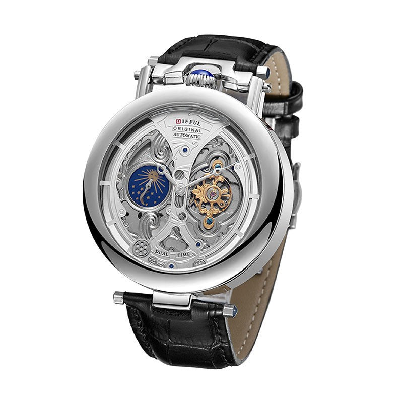 Aurelius | Elegante Skelettuhr Herren Uhr mit Lederarmband 6