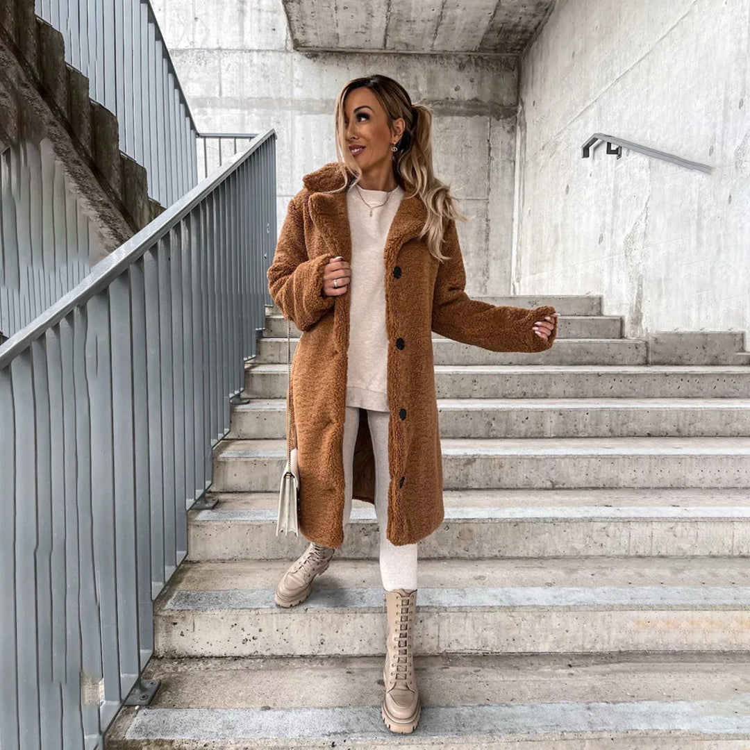 Aurora | Langer Teddymantel für Frauen