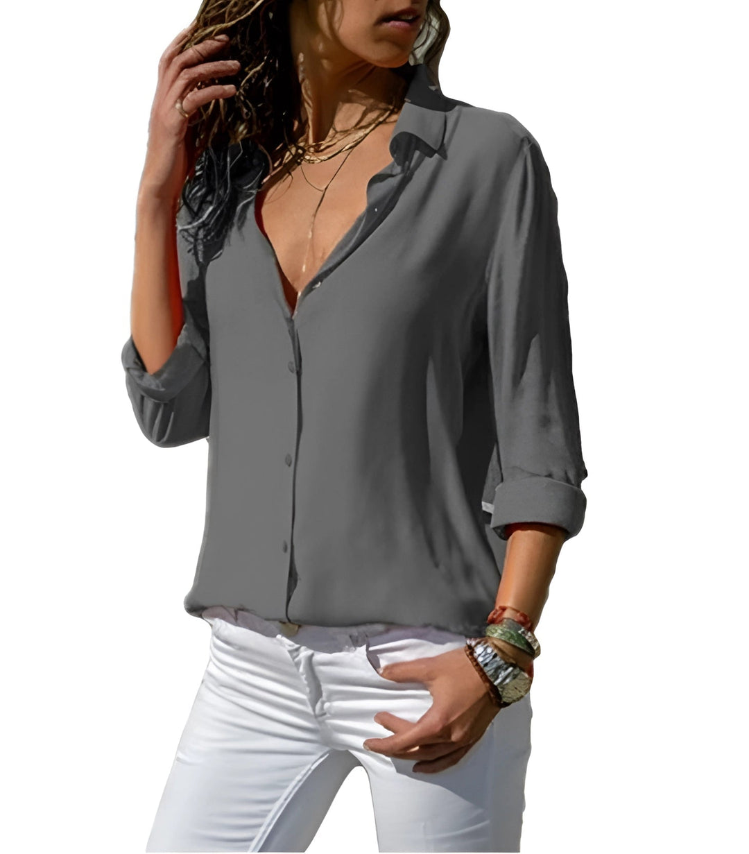 Aiah – Legere Bluse mit V-Ausschnitt