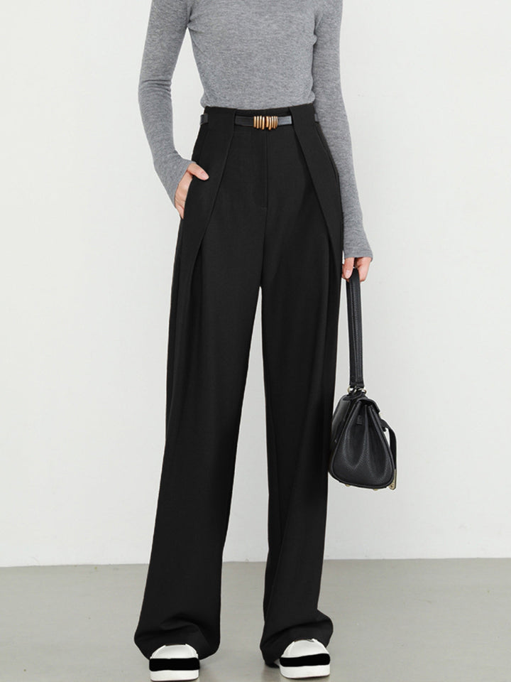 María – Damen High-Waist Stoffhose mit weitem Bein