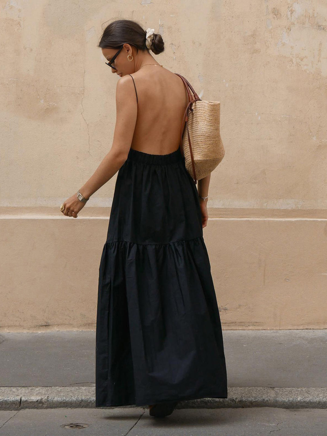 Mila – Solid Backless Long Dress - Image 2