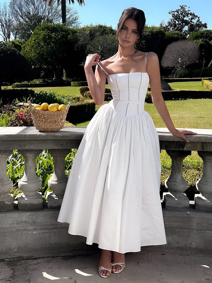 Monika | Damen Korsett Midi Kleid für Hochzeitsgäste