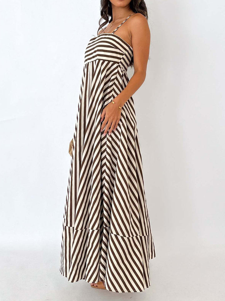 Emilia – Striped Pleated Cami Long Dress - Image 5