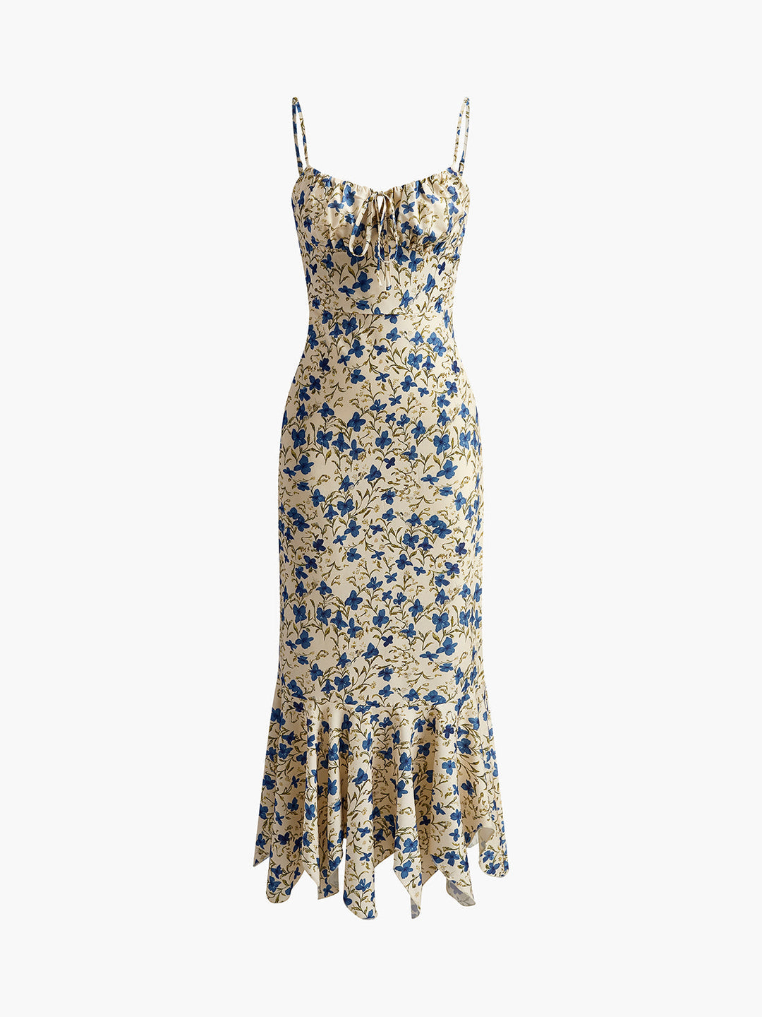 Adriana – Maxikleid mit floralem Print und Binderdetail