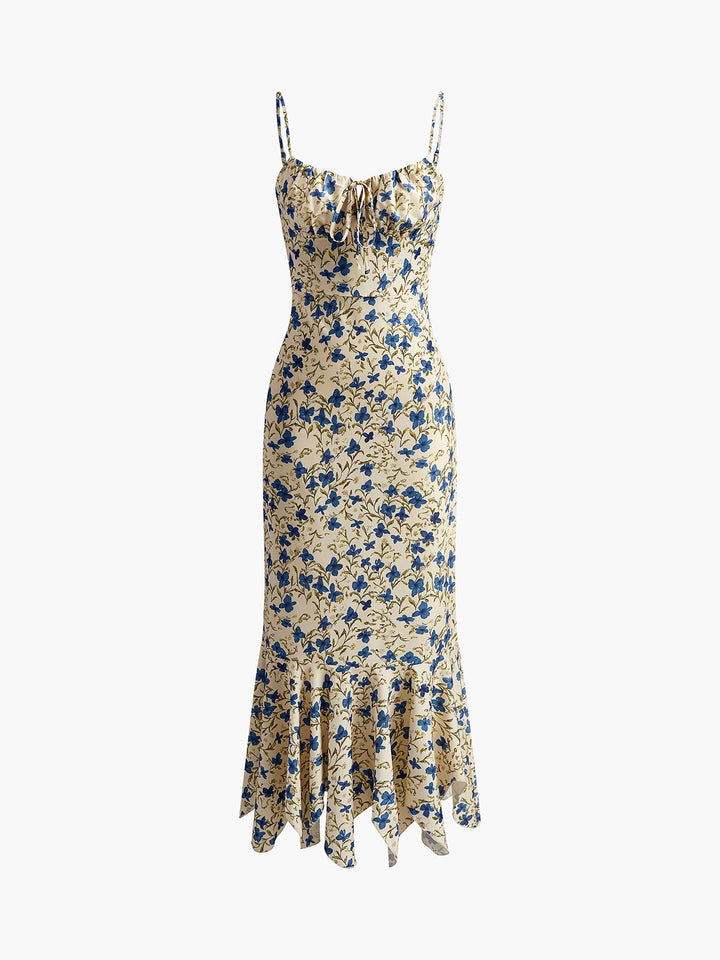Adriana – Maxikleid mit floralem Print und Binderdetail