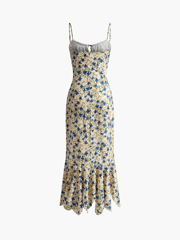 Adriana – Maxikleid mit floralem Print und Binderdetail