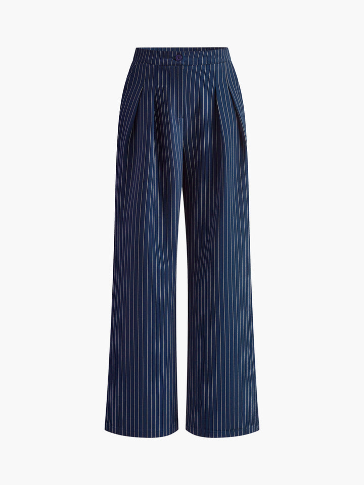 Carmen – Damen High-Waist Nadelstreifen Hose