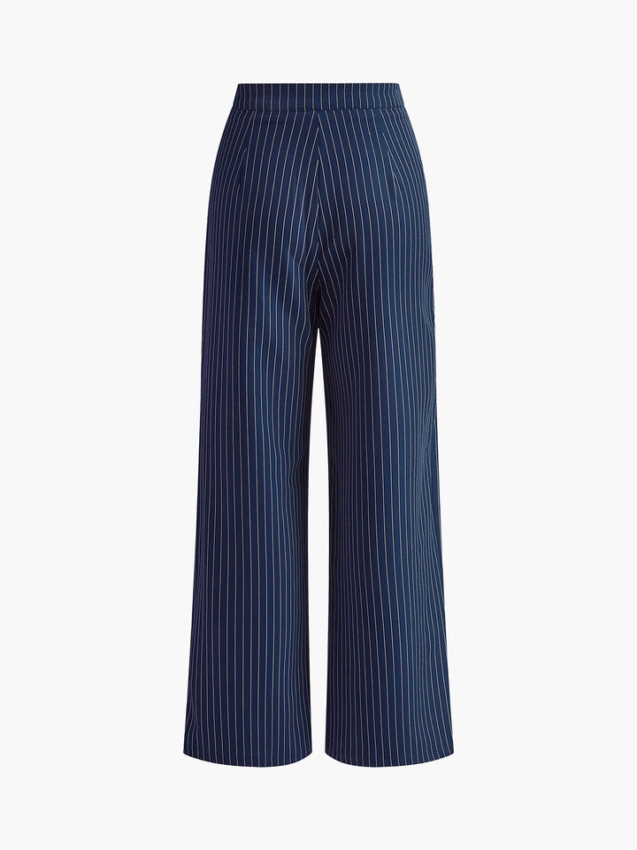 Carmen – Damen High-Waist Nadelstreifen Hose